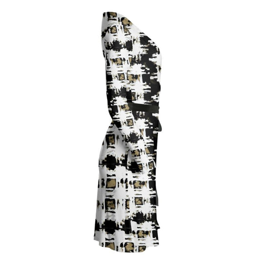 "Tartan Tan/Black" Lady B Wrap Dress ws