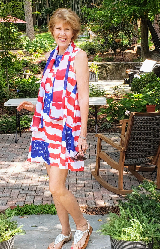 USA 🇺🇸 "Americana" A-Line Dress Flag Original Artwork