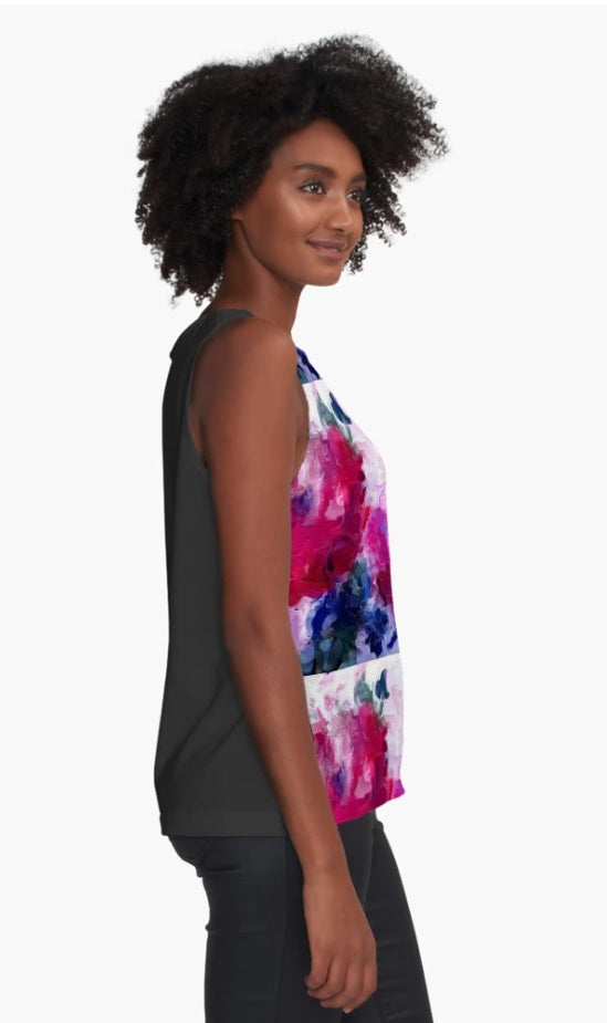 "Poppies Pink" Lady B Sleeveless Top