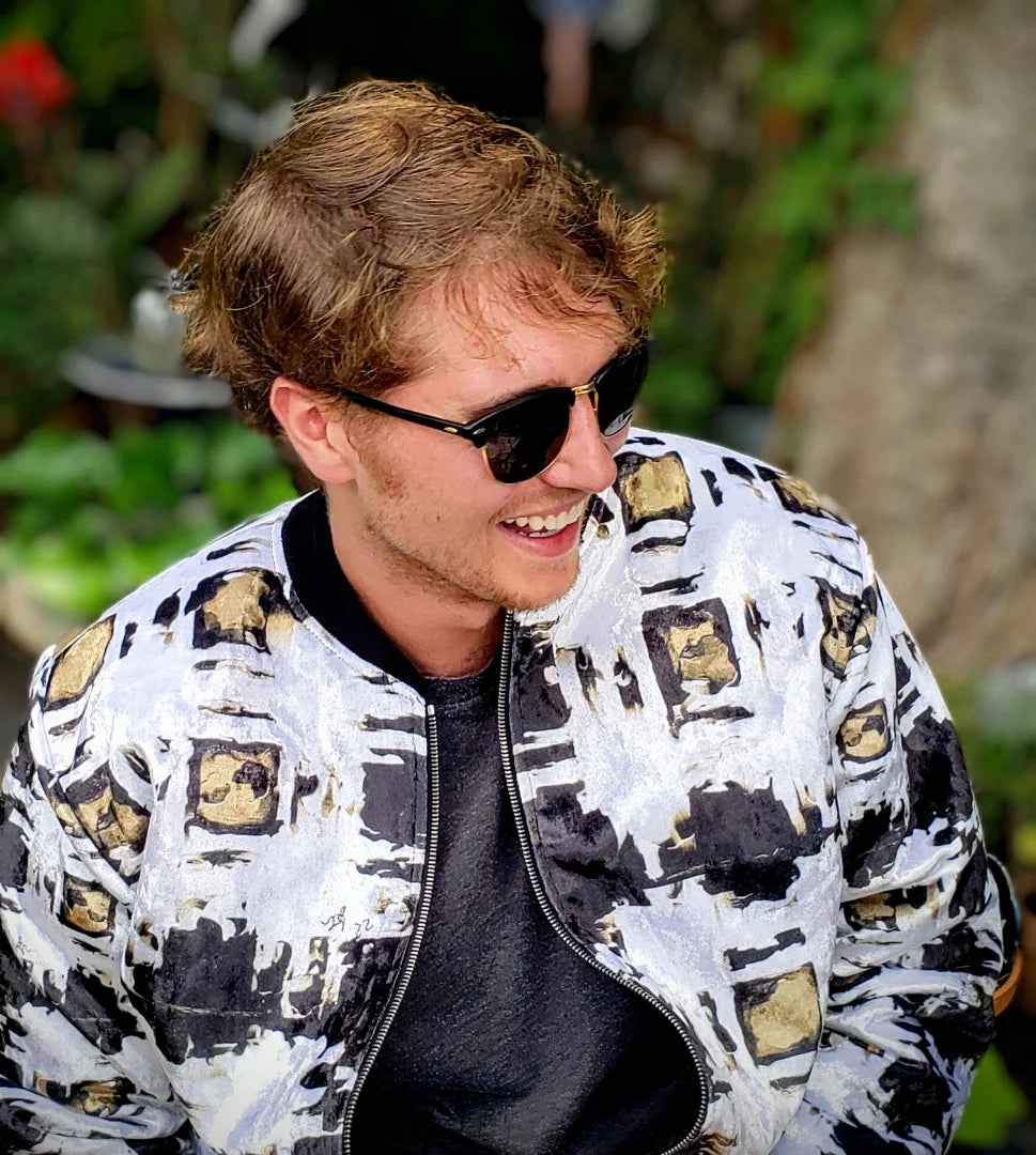 "Tartan Tan/Black" Men's Bomber Jacket