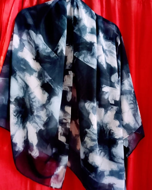 Lady Barbara Pinson Artist Midnight Magic Chiffon Scarf