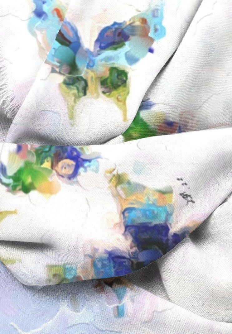 "Light Flight" Cashmere Silk Scarf