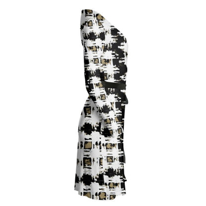 "Tartan Tan/Black"  Lady B Wrap Dress ws