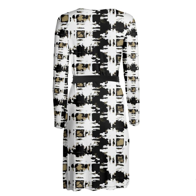 "Tartan Tan/Black"  Lady B Wrap Dress