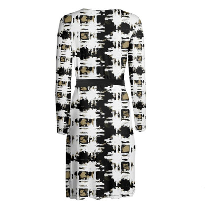 "Tartan Tan/Black"  Lady B Wrap Dress