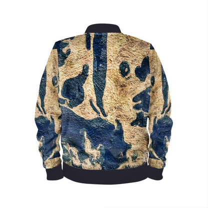 "Abstract Blue Gold" Lady B Bomber Jacket ws
