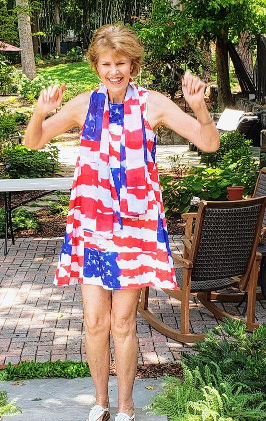 USA 🇺🇸  "Americana" A-Line Dress   Flag Original Artwork
