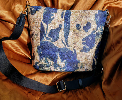 "Abstract Blue/Gold" Luxury Statement Bag ws