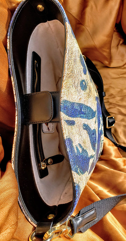 "Abstract Blue/Gold" Luxury Statement Bag ws