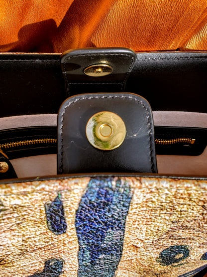 "Abstract Blue Gold" Luxury Statement Bag