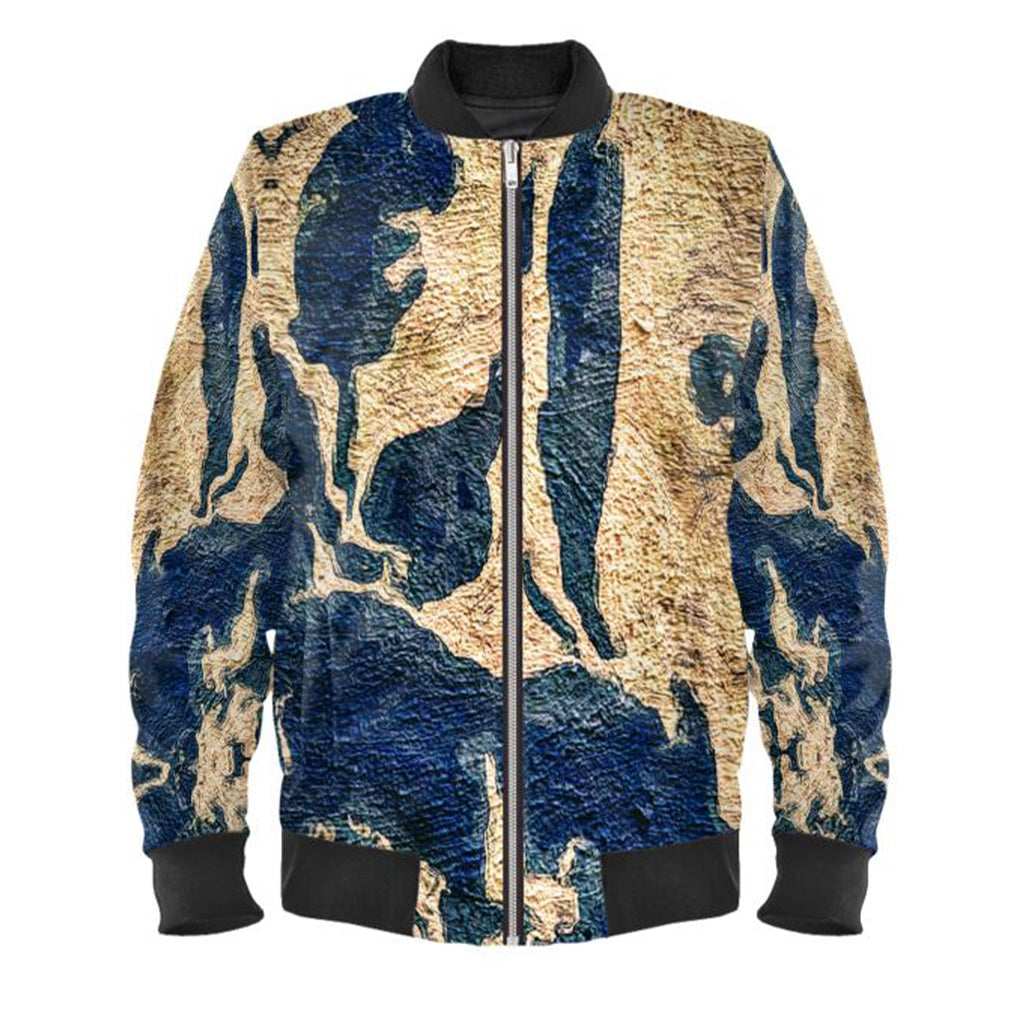 "Abstract Blue Gold" Men's Bomber Jacket ws