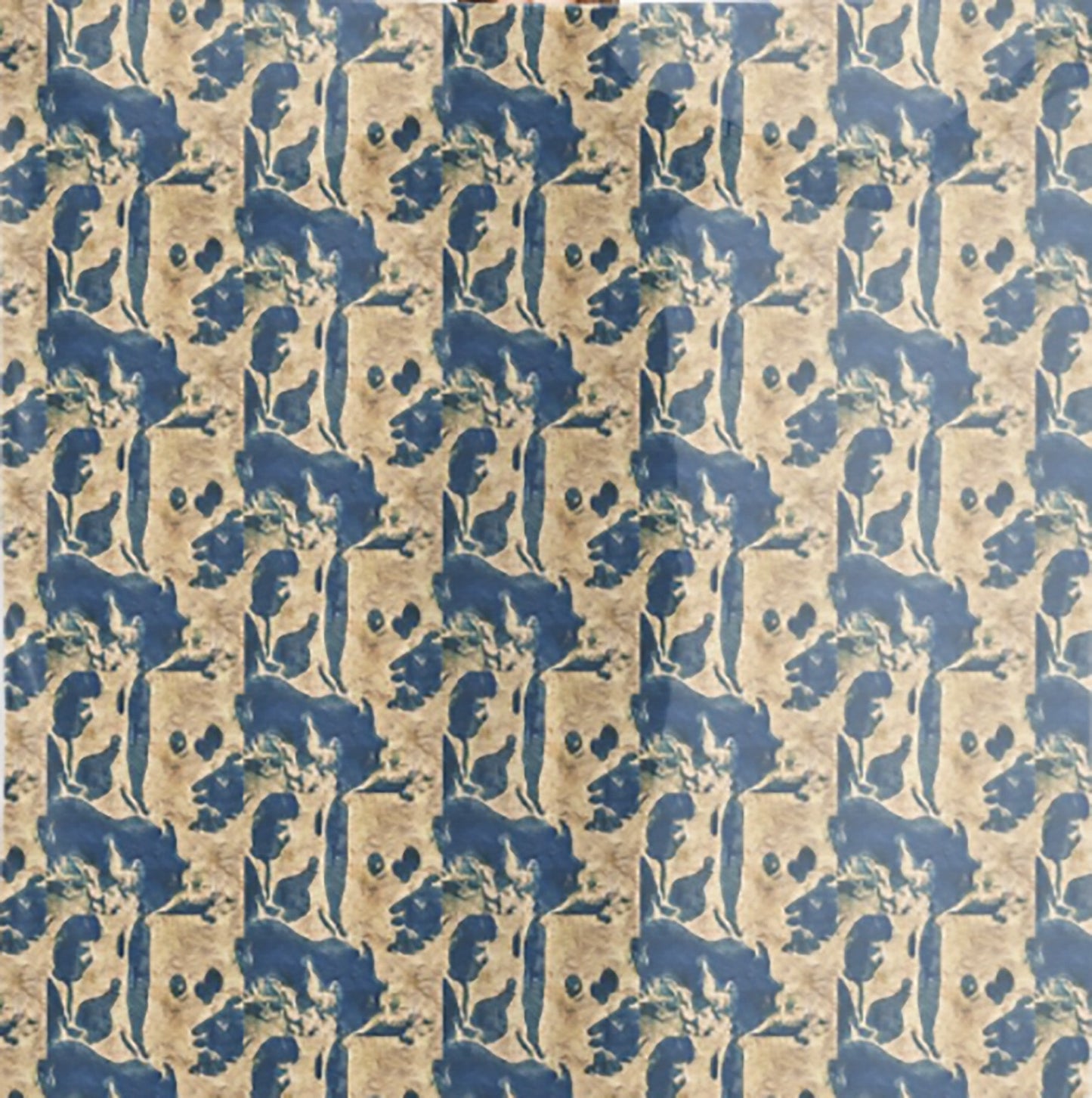 "Abstract Blue Gold"  Chiffon Scarf/Sarong ws