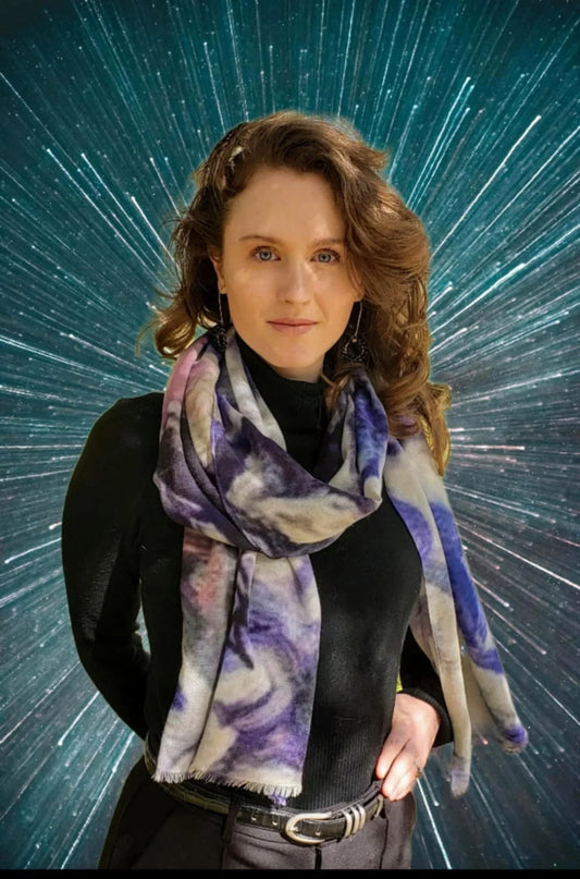 "Blue Hues" Cashmere Silk Scarf