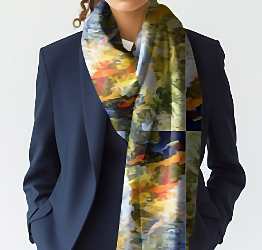 "Koi Dancing" Cashmere Scarf