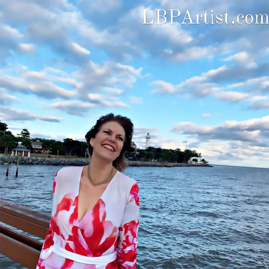 Lady Barbara Pinson Artist Peonies from Heaven Wrap Dress Lifestyle
