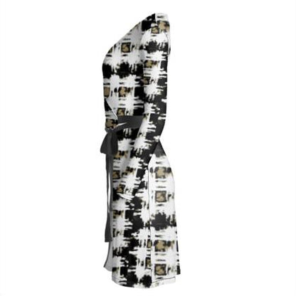 "Tartan Tan/Black"  Lady B Wrap Dress ws