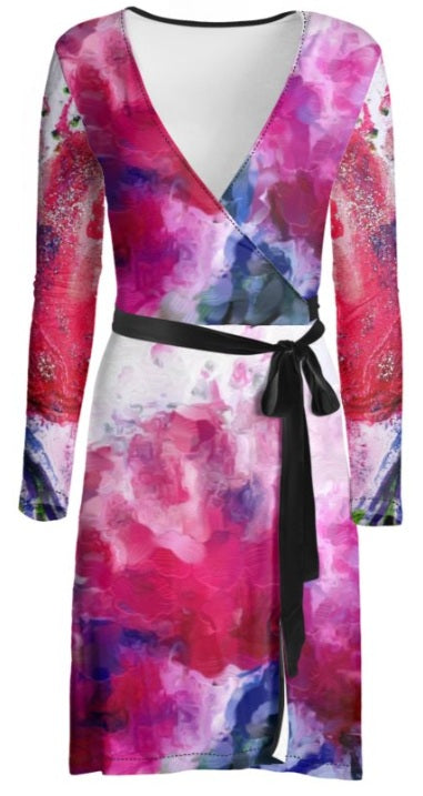 "Poppies Pink" Lady B Wrap Dress