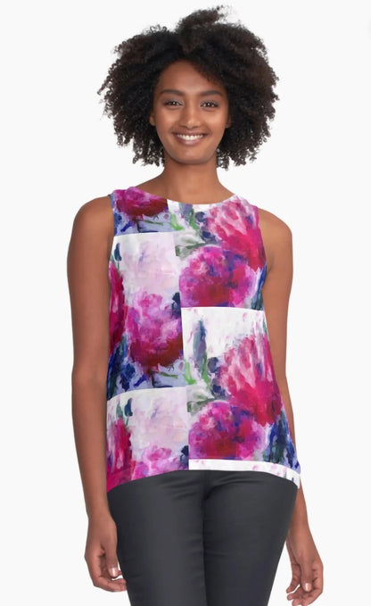 "Poppies Pink" Lady B Sleeveless Top