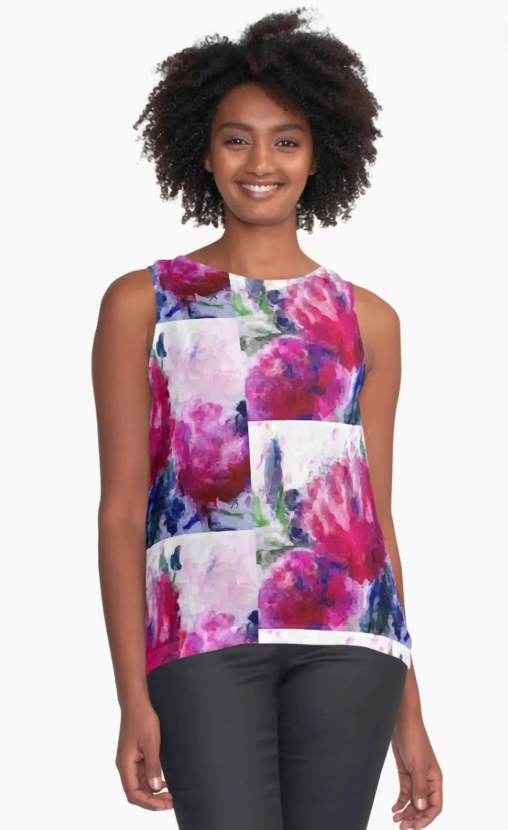 "Poppies Pink" Sleeveless Top