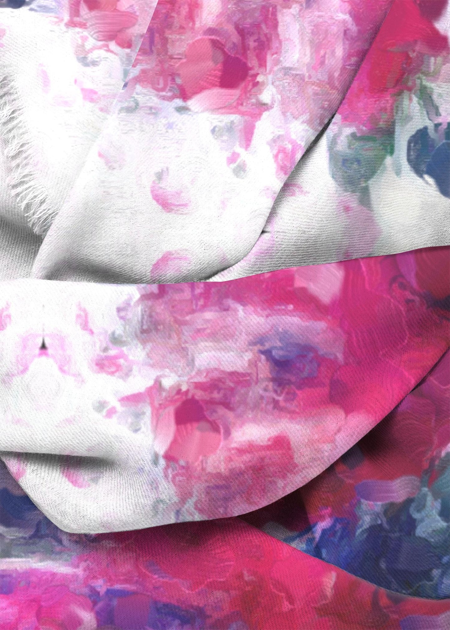 "Poppies Pink" Cashmere Silk Scarf ws