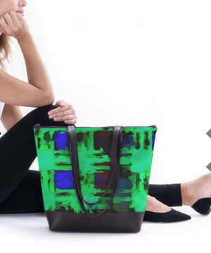"Tartan Sapphire Green" Luxury Statement Bag
