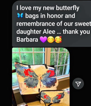 "Butterflies Turquoise" Luxury Statement Bag