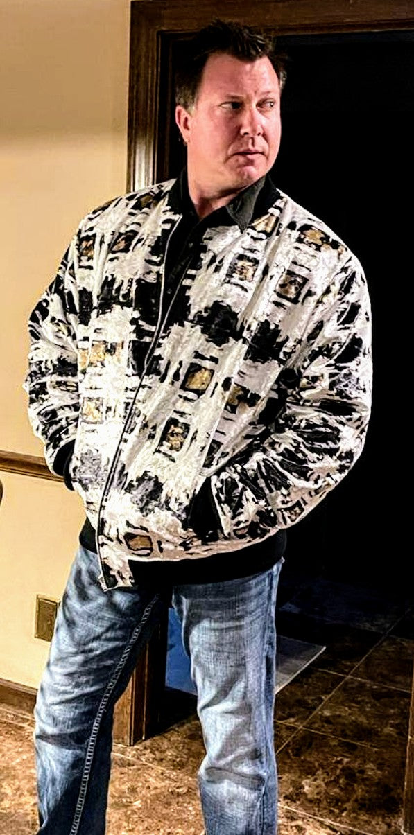 "Tartan Tan/Black" Men's Bomber Jacket