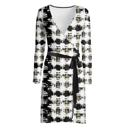 "Tartan Tan/Black"  Lady B Wrap Dress