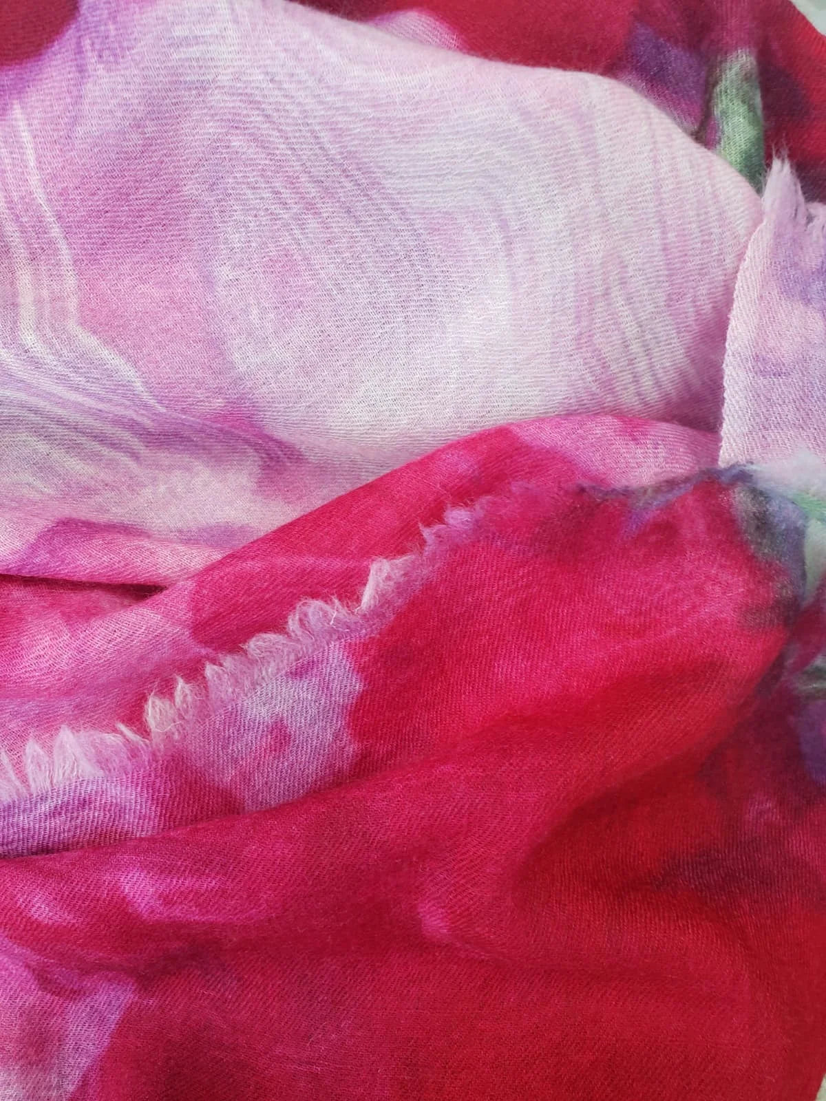 "Poppies Pink" Modal-Beechwood Scarf