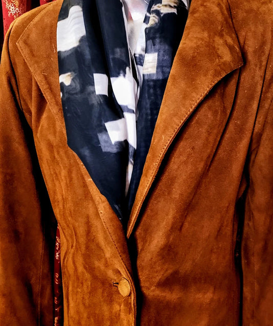 "Tartan Tan/Black" Chiffon/Sarong Scarf