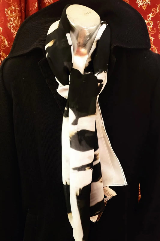 "Tartan Tan/Black" Chiffon/Sarong Scarf