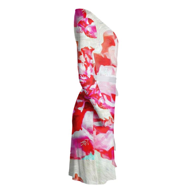 Lady Barbara Pinson Artist Peonies from Heaven Wrap Dress Right Side
