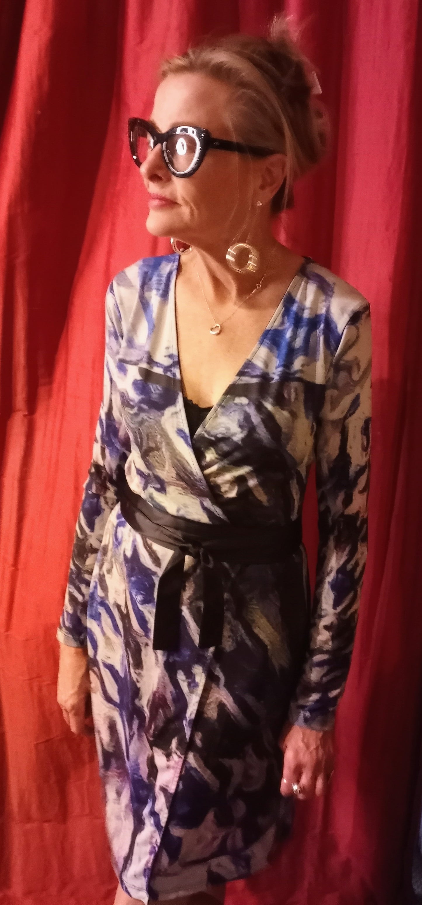 Lady Barbara Pinson "Blue Hues" -Wrap Dress 