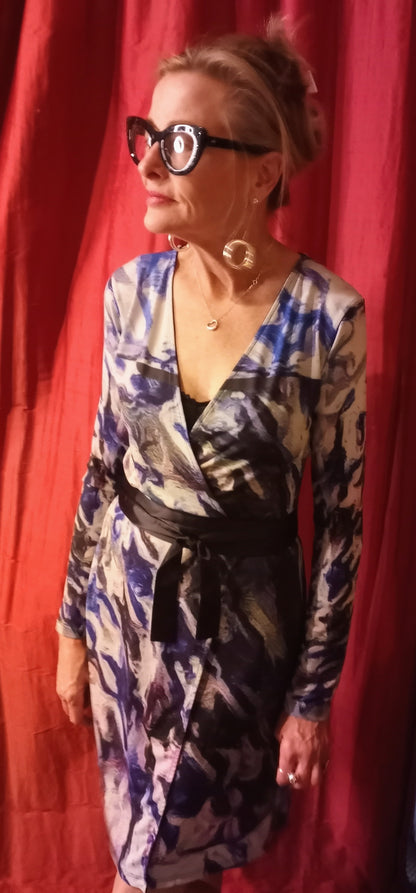 Lady Barbara Pinson "Blue Hues" -Wrap Dress 