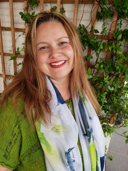 "Bella Lillies" Chiffon Scarf/Sarong