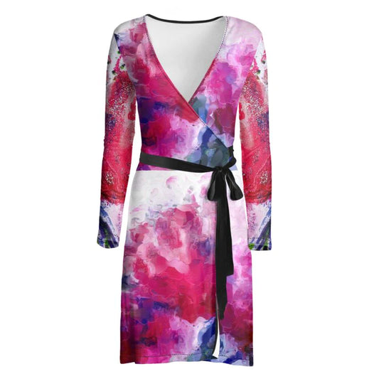 "Poppies Pink" Lady B Wrap Dress ws