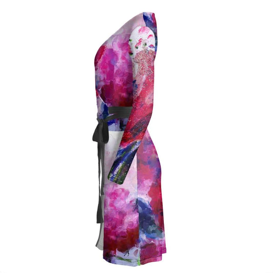 "Poppies Pink" Lady B Wrap Dress ws