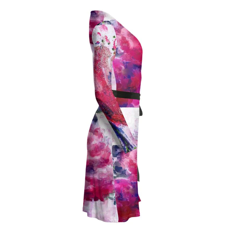 "Poppies Pink" Lady B Wrap Dress ws