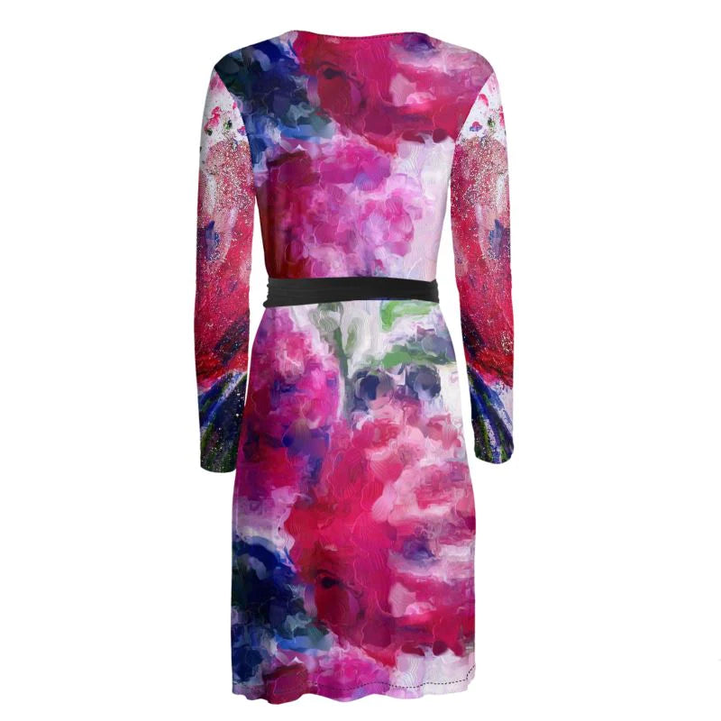 "Poppies Pink" Lady B Wrap Dress ws