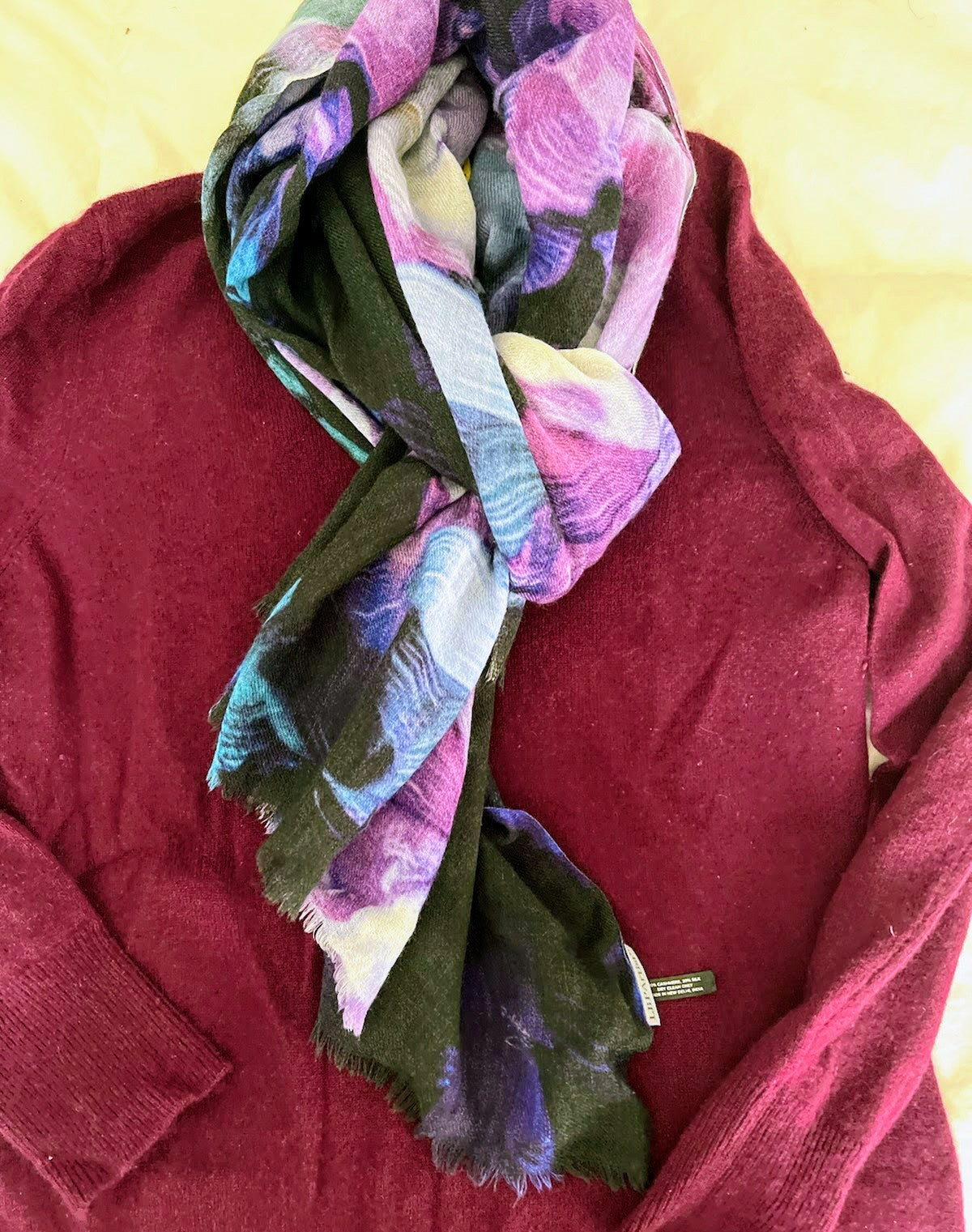 "Evening Romance" Cashmere Silk Scarf
