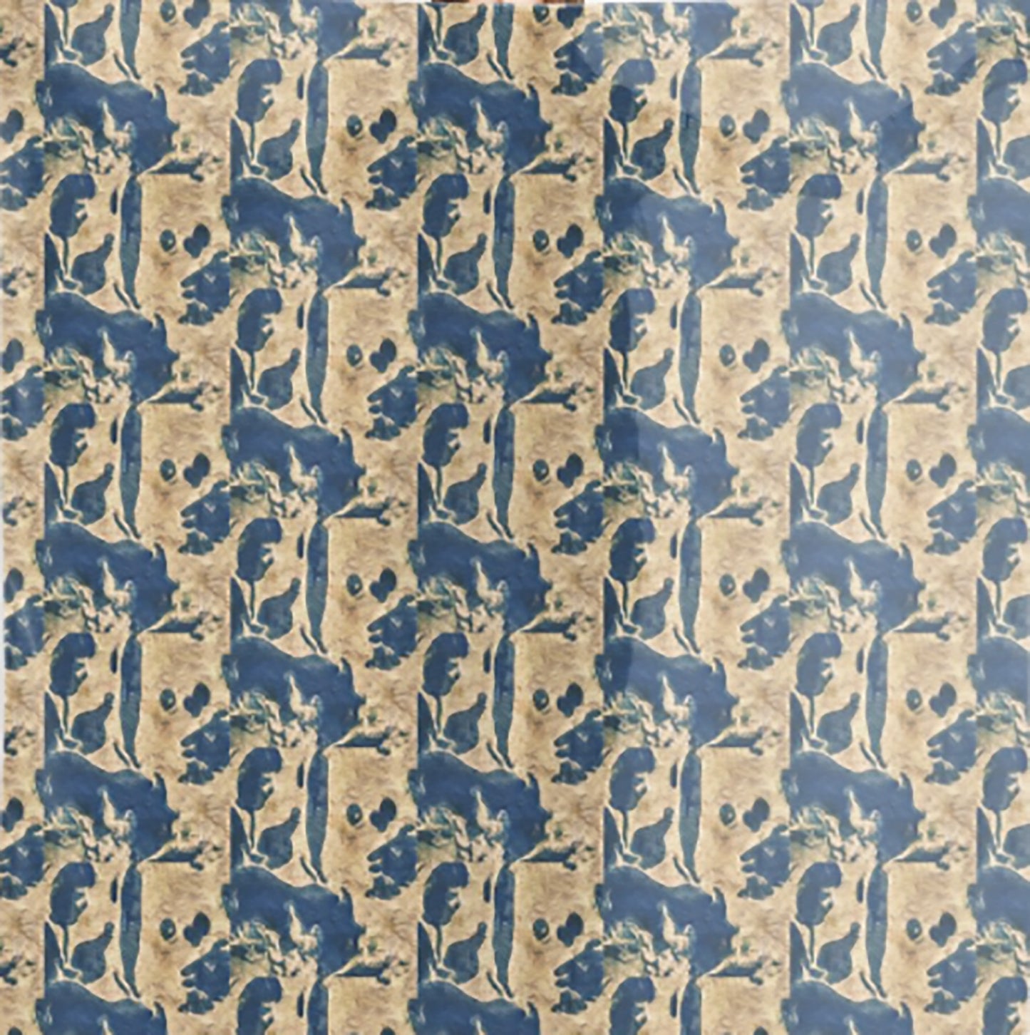 "Abstract Blue Gold"  Chiffon Scarf/Sarong
