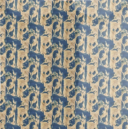 "Abstract Blue Gold"  Chiffon Scarf/Sarong