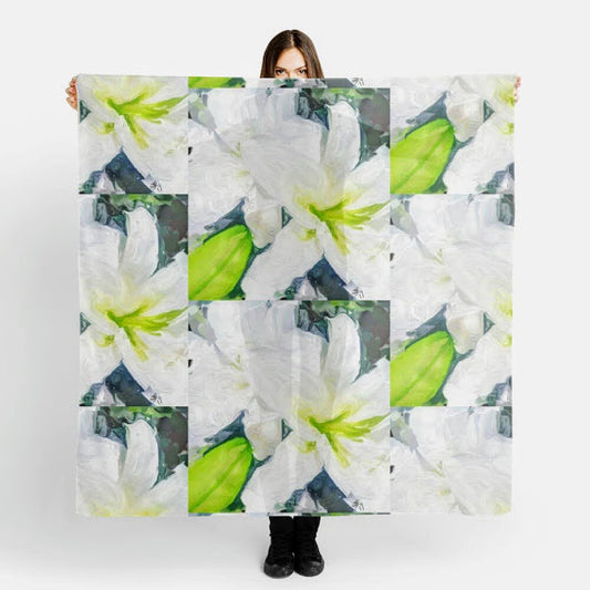 "Bella Lillies" Chiffon Scarf/Sarong
