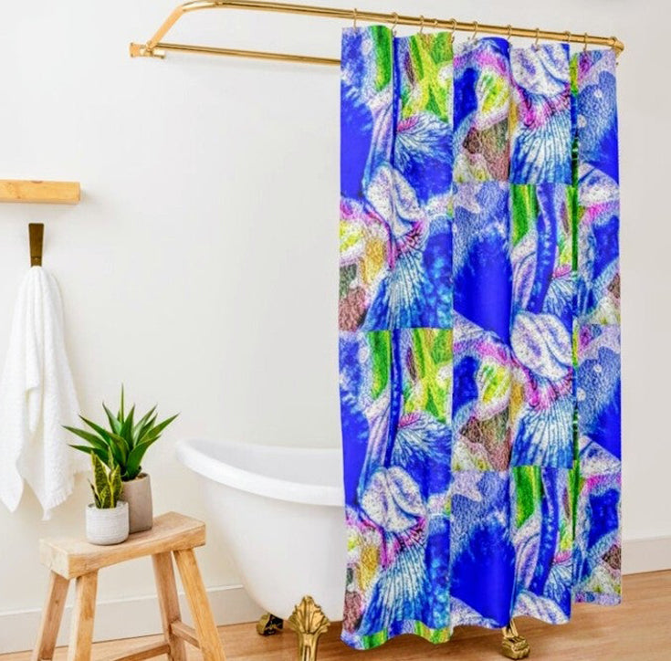Lady Barbara Pinson Artist Shower Curtain  Blue Iris