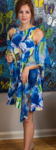 "Blue Iris" A-line Dress