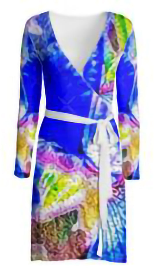 "Blue Iris" Lady B Wrap Dress