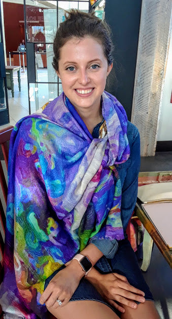 "Wondrous World" Chiffon Scarf/Sarong