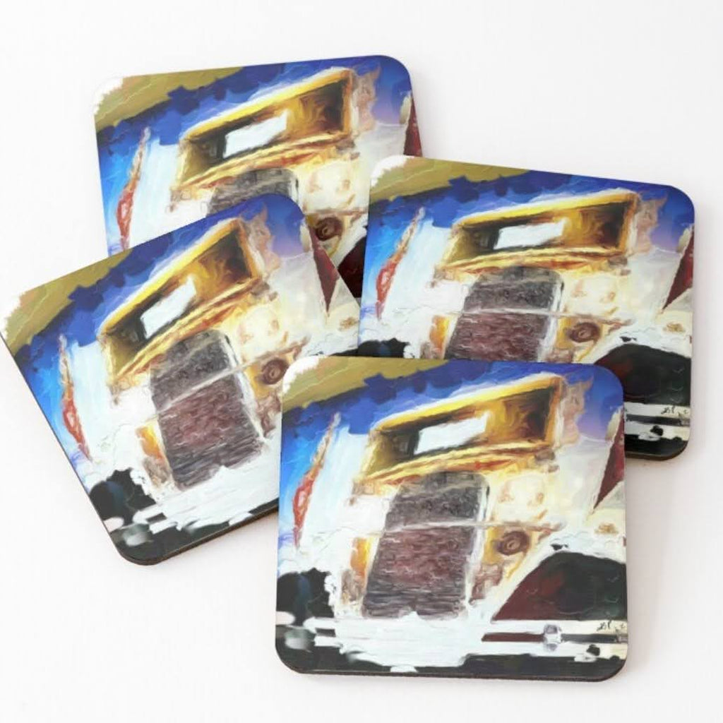 "GA Tech Ramblin' Wreck" Coasters Set of 4