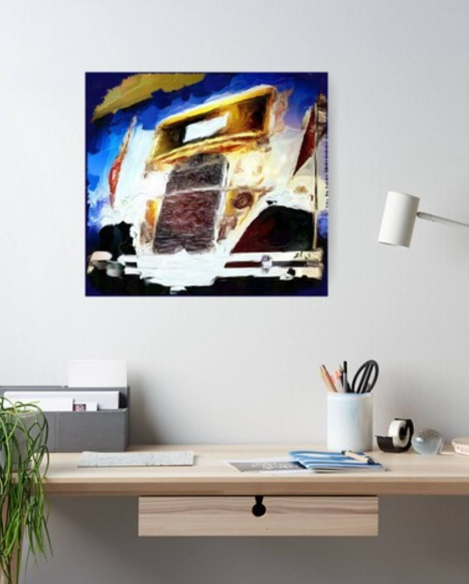 "GA Tech Ramblin' Wreck" Poster Lady Barbara Pinson Artist