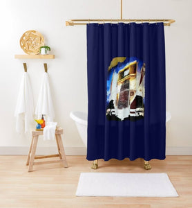 "GA Tech Ramblin' Wreck" Shower Curtain